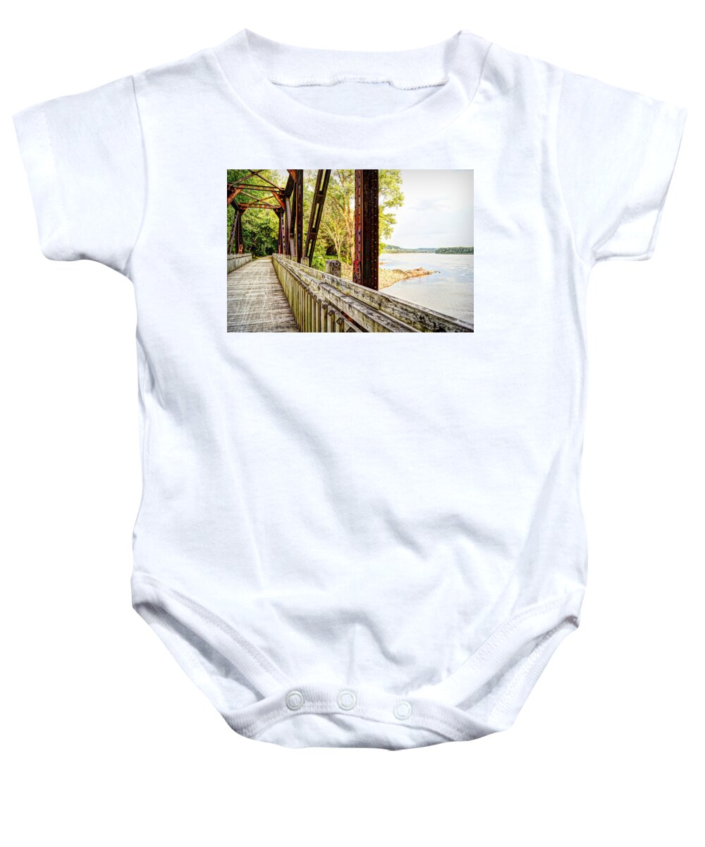 Katy Baby Onesie featuring the photograph Katy Trail Near Coopers Landing by Cricket Hackmann