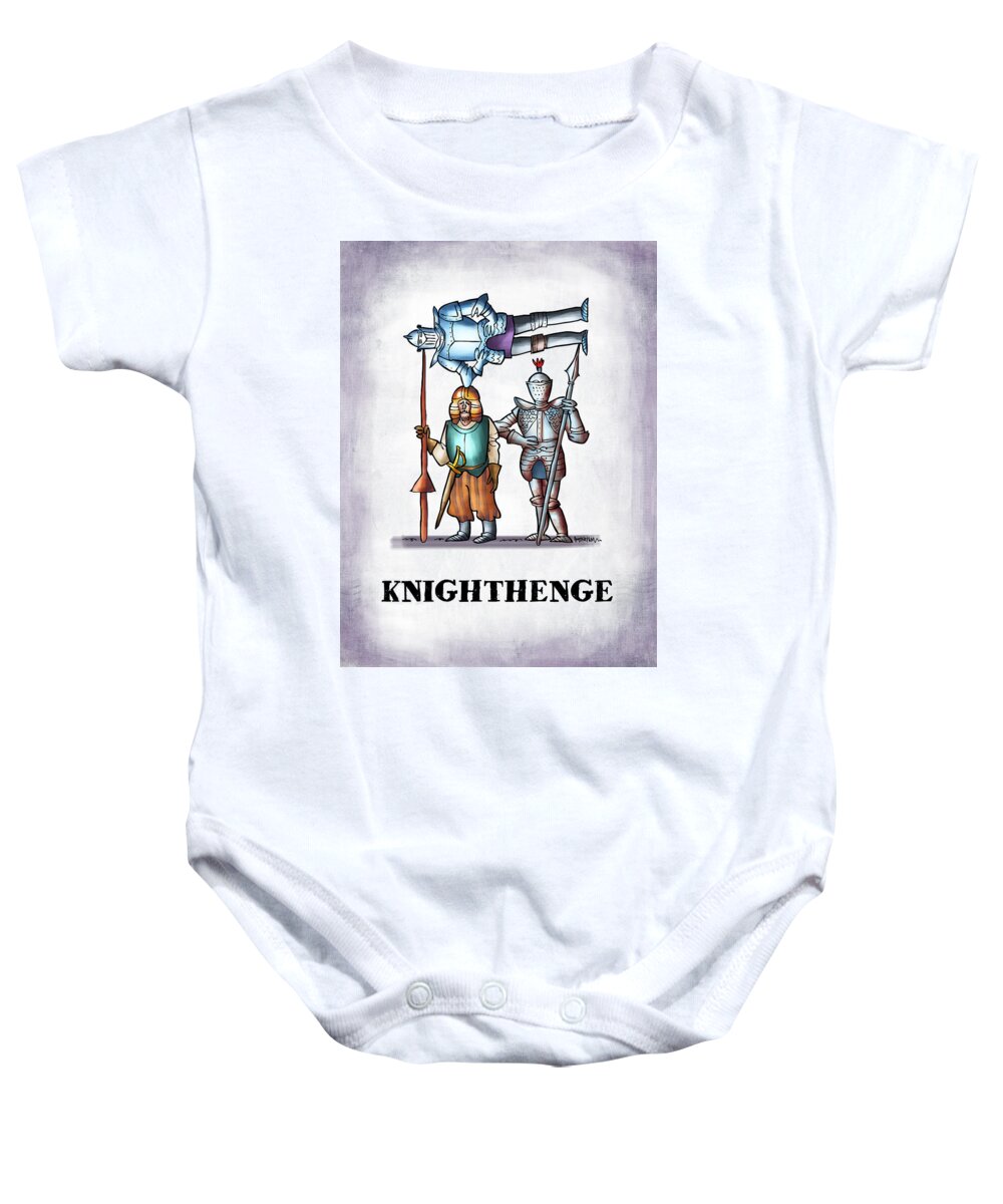 Stonehenge Baby Onesie featuring the digital art Knighthenge by Mark Armstrong