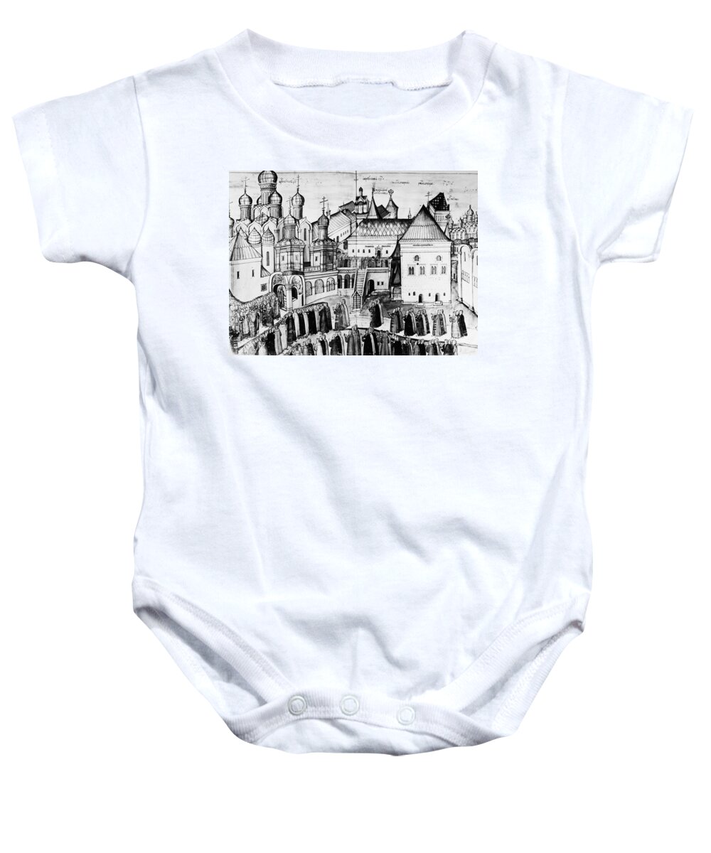 17th Century Baby Onesie featuring the painting Kremlin, 17th Century by Granger