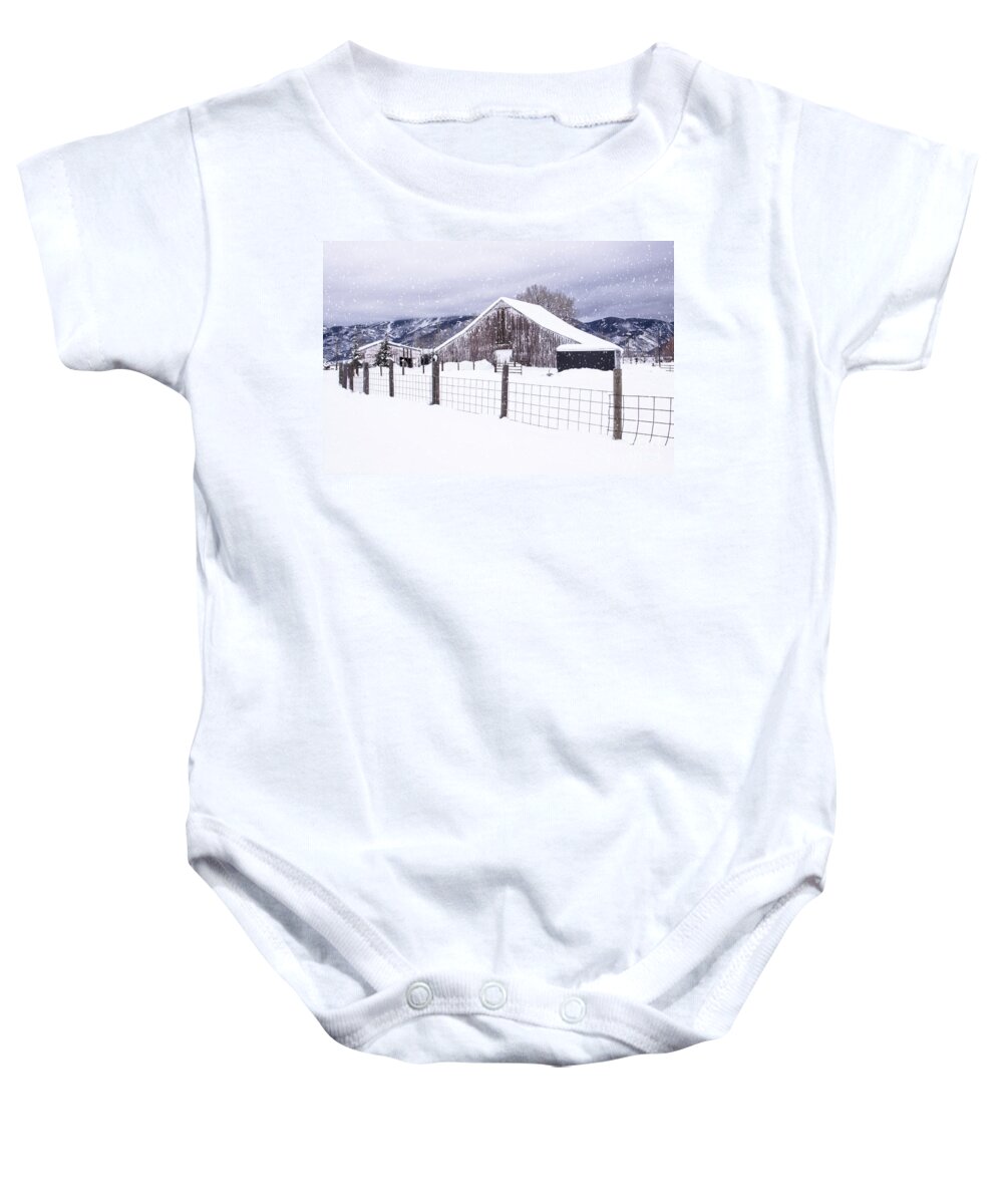 Snow Baby Onesie featuring the photograph Let It Snow by Kristal Kraft