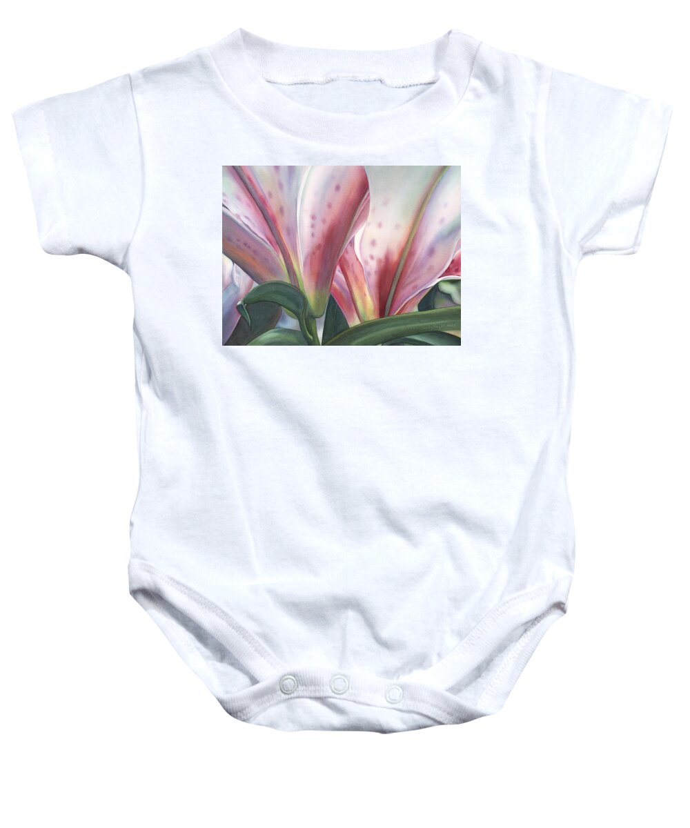 Lily Baby Onesie featuring the painting Light Above by Sandy Haight
