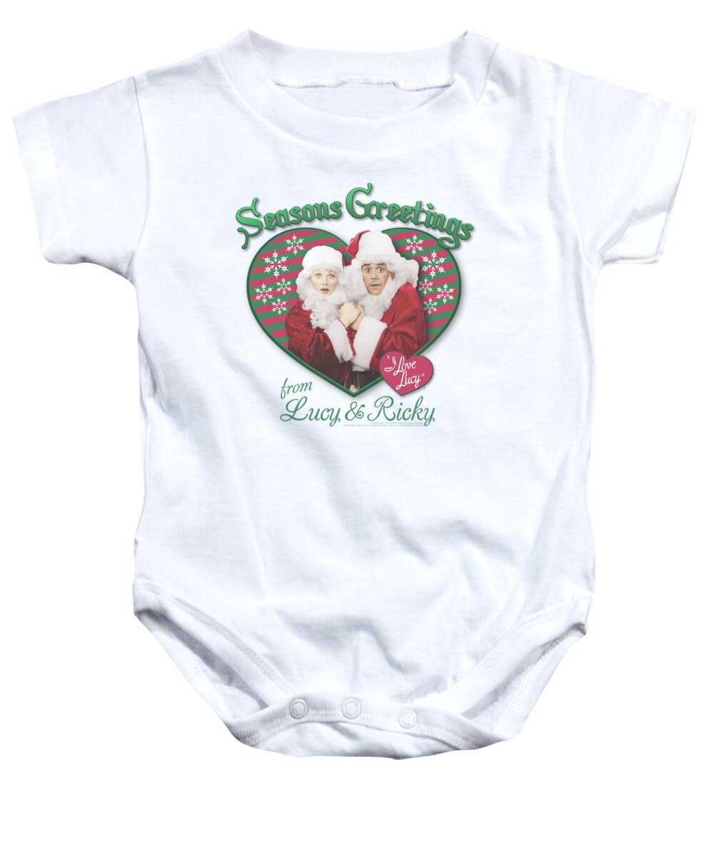 I Love Lucy Baby Onesie featuring the digital art Lucy - Seasons Greetings by Brand A