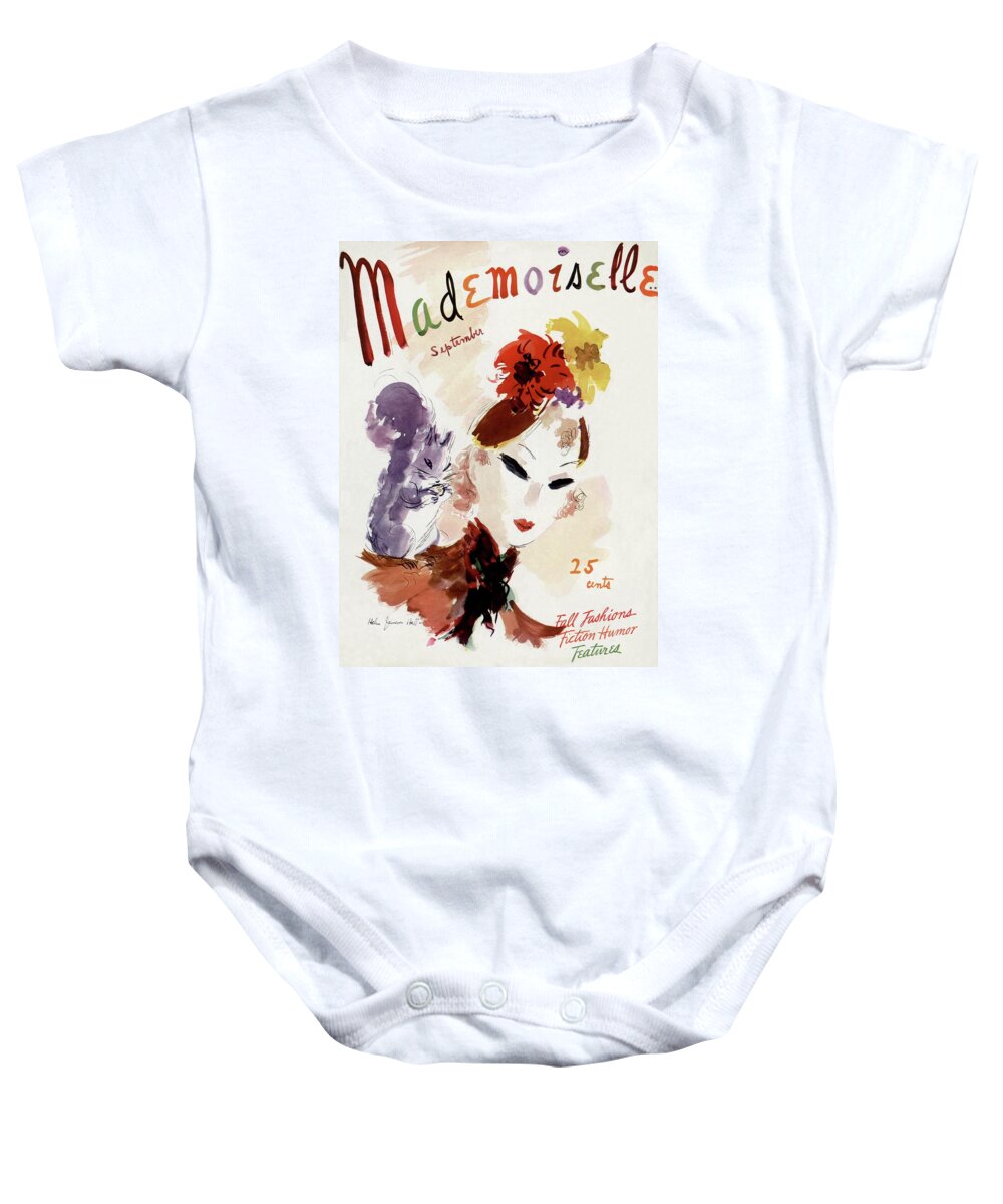 Illustration Baby Onesie featuring the photograph Mademoiselle Cover Featuring A Woman by Helen Jameson Hall