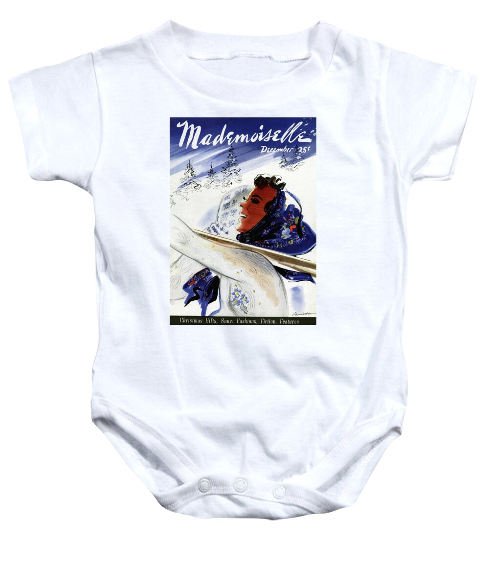 Illustration Baby Onesie featuring the photograph Mademoiselle Cover Featuring An Illustration by Jean Coquillot