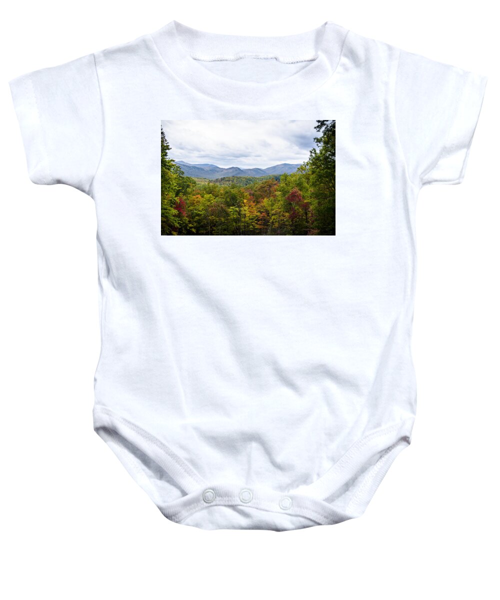 Gatlinburg Baby Onesie featuring the photograph Majestic Smoky Mountain View by Debbie Karnes