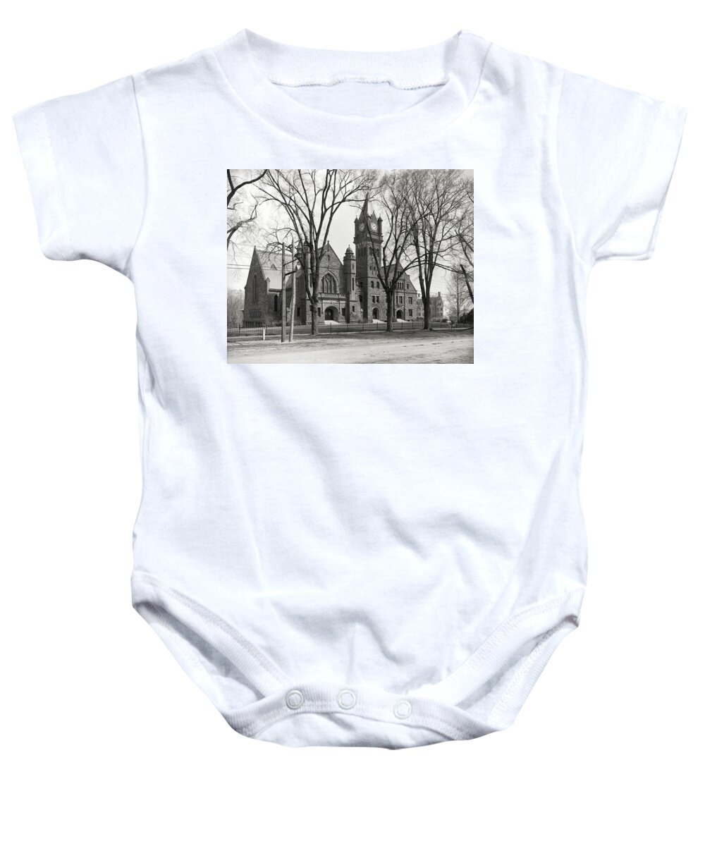 Mary Lyon Hall Baby Onesie featuring the photograph Mary Lyon Hall - Mount Holyoke College by Georgia Clare