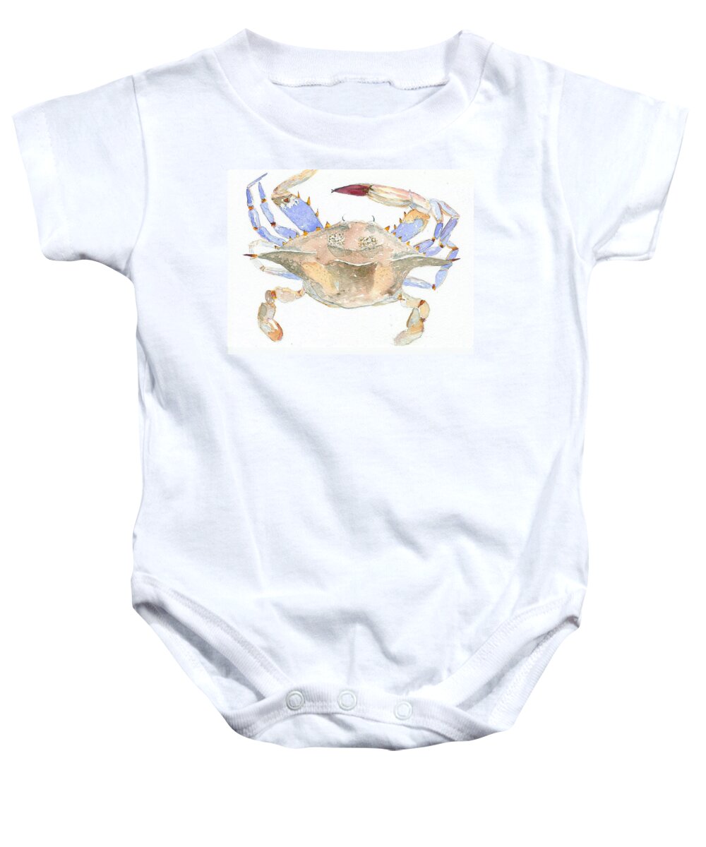 Crab Baby Onesie featuring the painting Maryland Crab by Anne Marie Brown