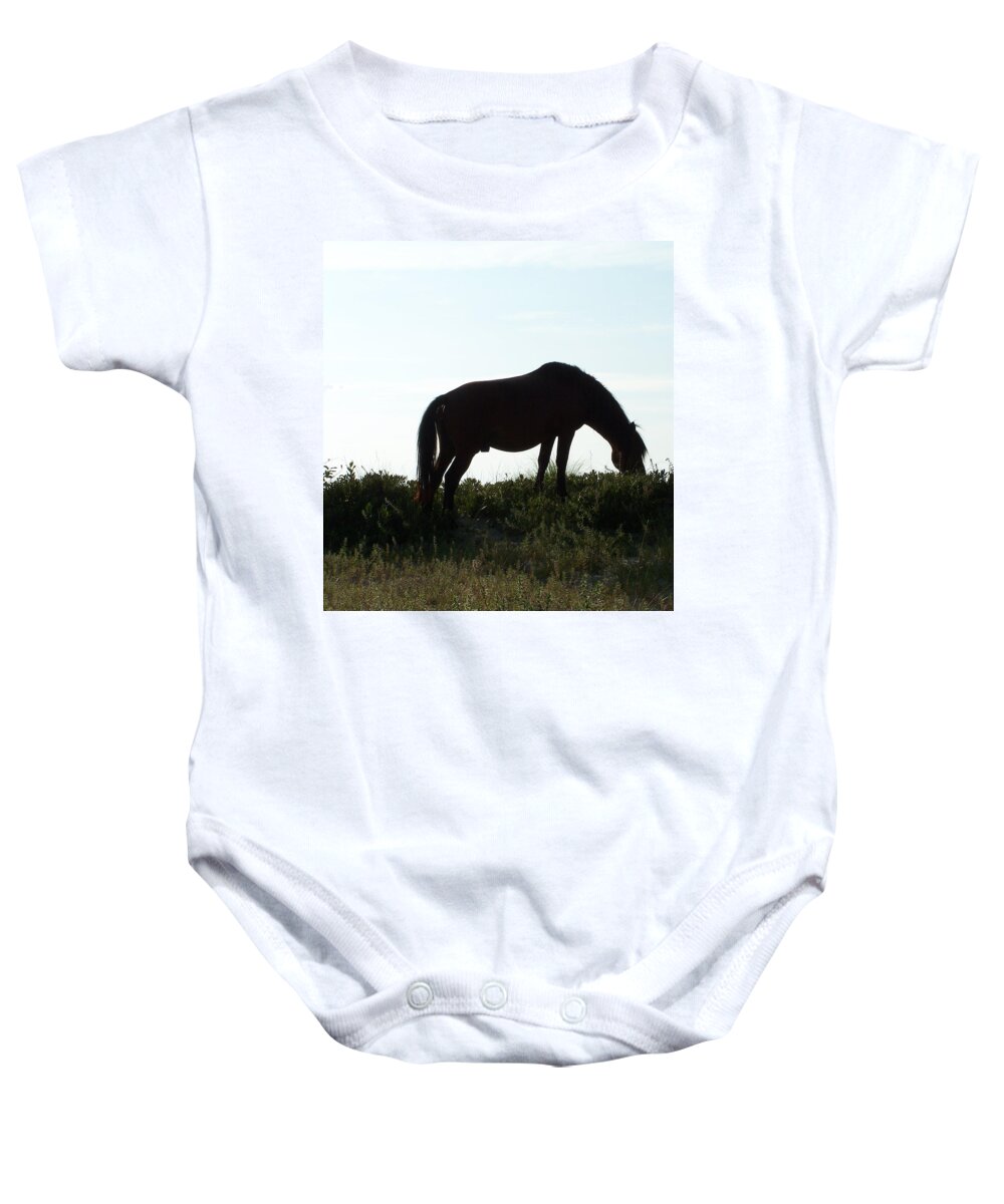 Wild Spanish Mustang Baby Onesie featuring the photograph Masculine Silhouette by Kim Galluzzo