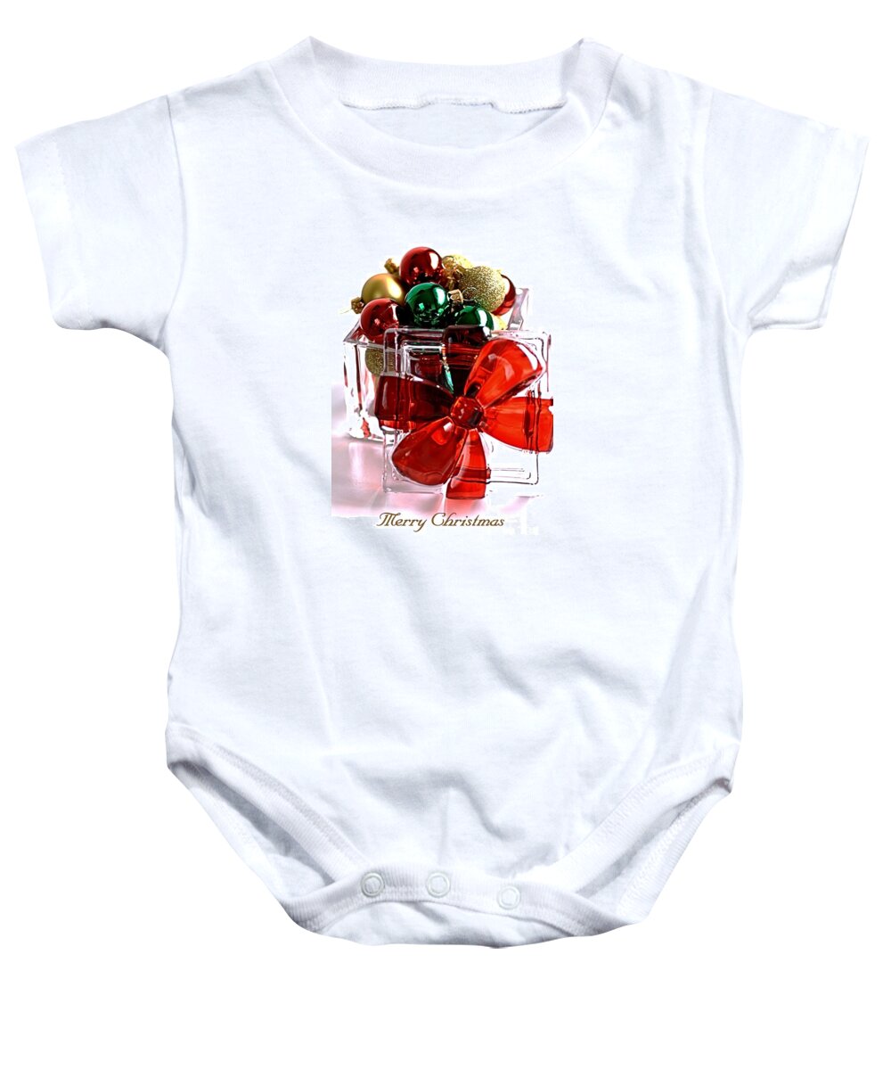 Merry Christmas Baby Onesie featuring the photograph Merry Christmas by Joy Watson