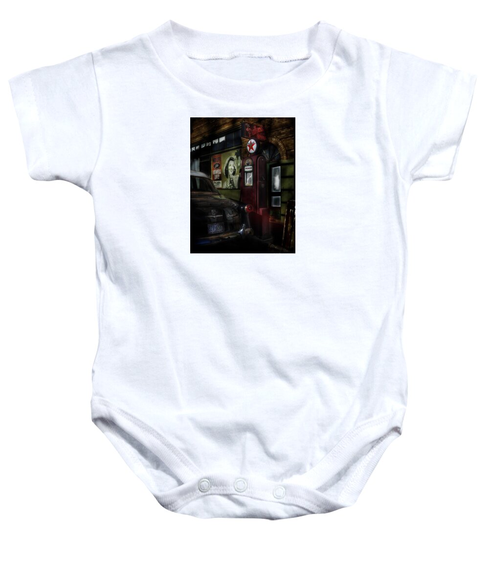 Lowell Baby Onesie featuring the photograph Midnight Fill Up by Gary Warnimont