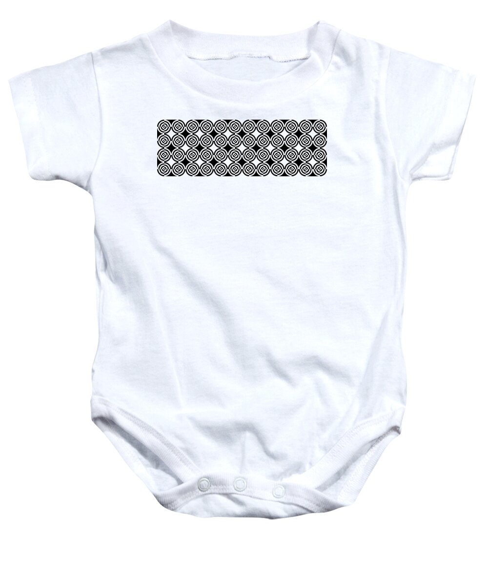 Abstract Baby Onesie featuring the digital art Mind Games 9 Panoramic by Mike McGlothlen