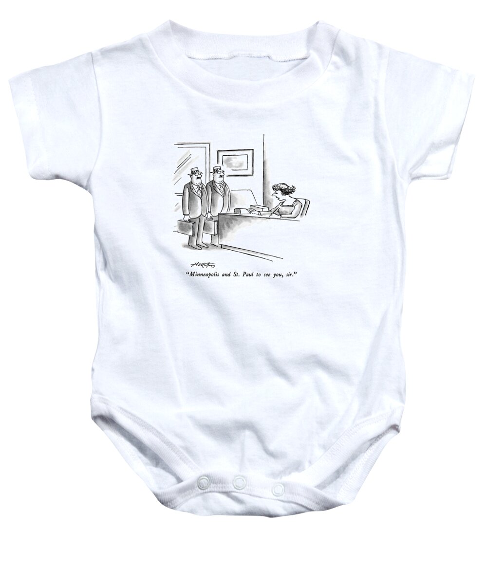 

 Two Businessmen Who Look Exactly Alike Baby Onesie featuring the drawing Minneapolis And St. Paul To See by Henry Martin