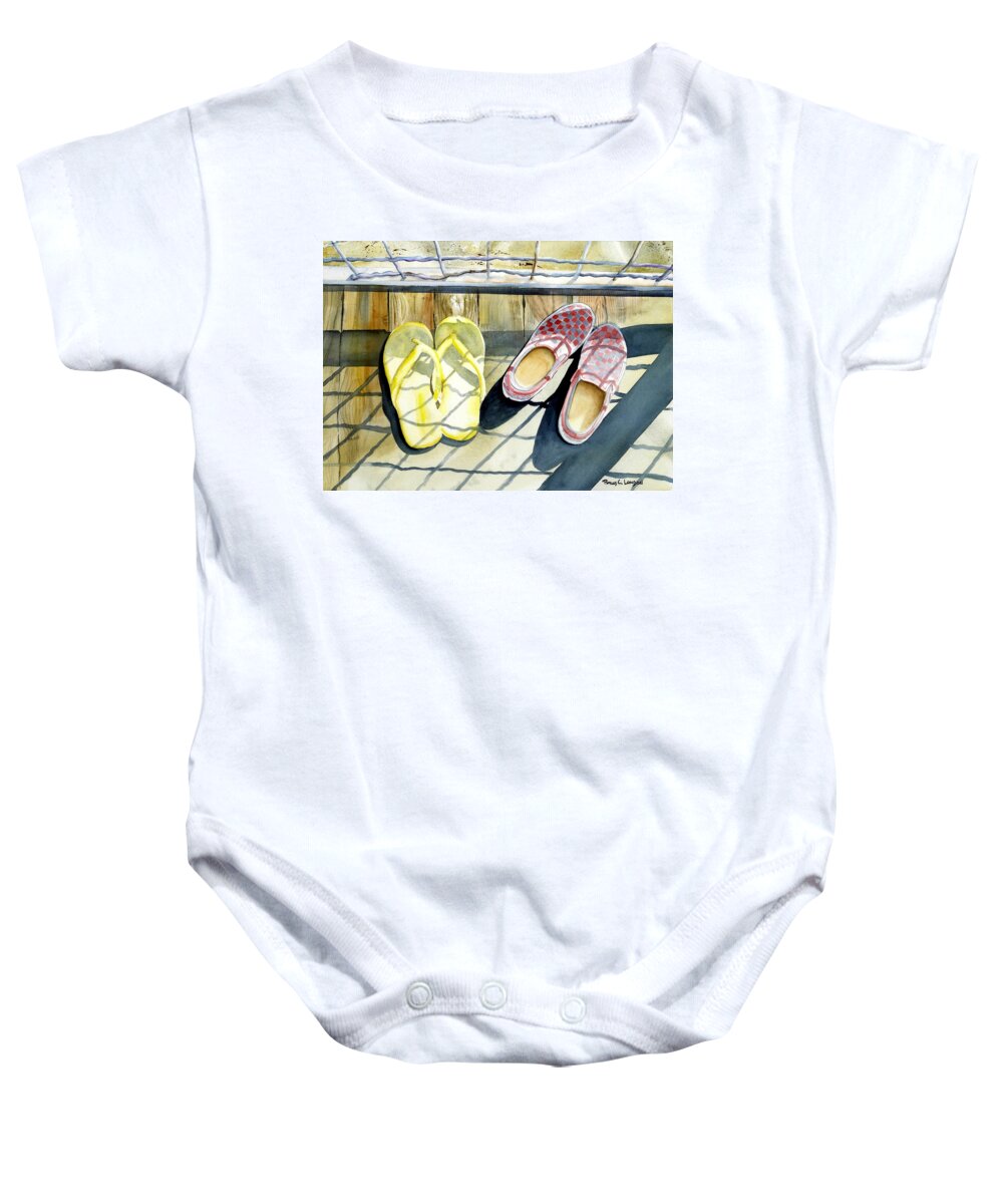 Mother Baby Onesie featuring the painting Mother and Daughter by Phyllis London