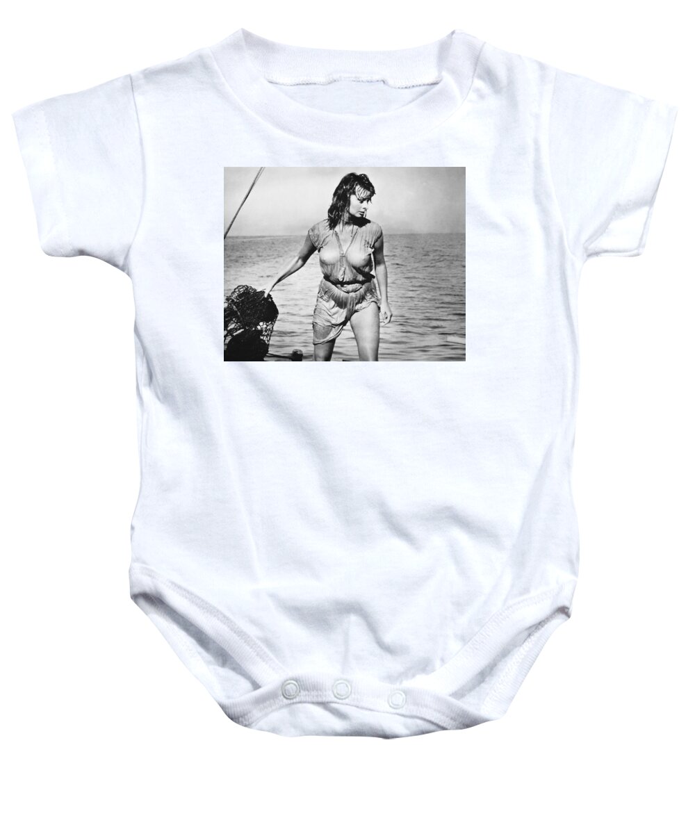 1957 Baby Onesie featuring the photograph Movie star Sophia Loren by Underwood Archives