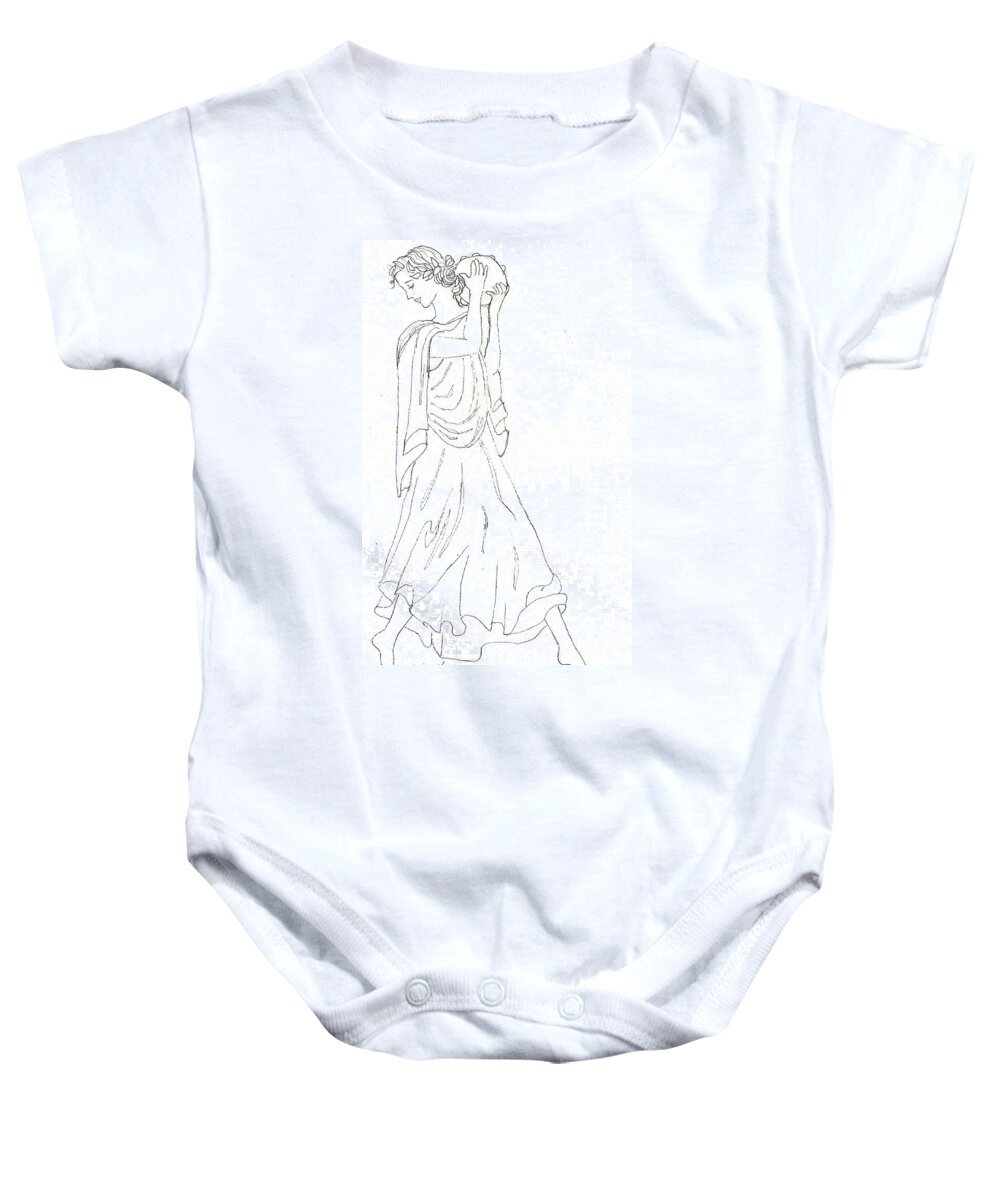 Muses Baby Onesie featuring the painting Terpsichore Muse of Dance by Maria Hunt