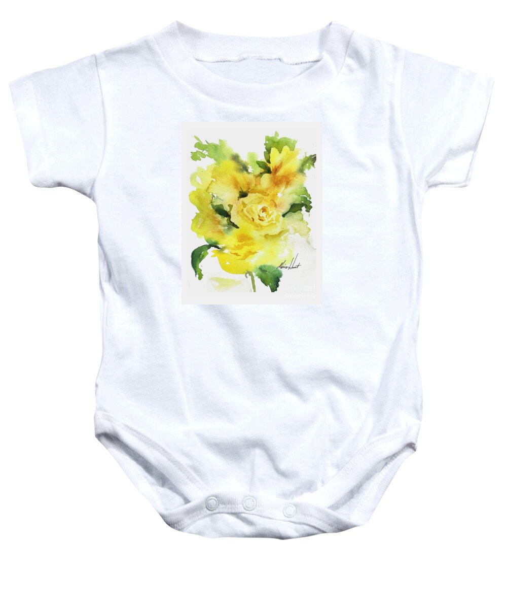 Contemporary Floral Baby Onesie featuring the painting Natural Grace  by Maria Hunt