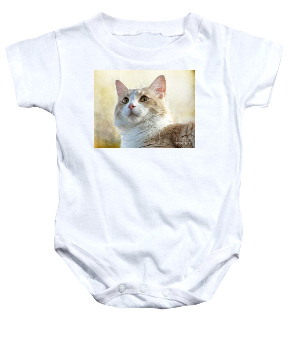 Cats Baby Onesie featuring the photograph My Squishy by Ellen Cotton