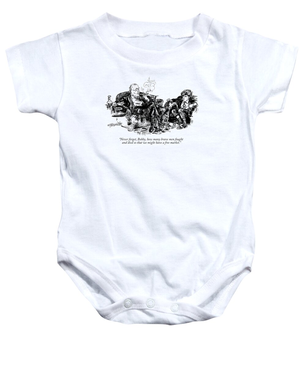 Capitalism Baby Onesie featuring the drawing Never Forget by William Hamilton