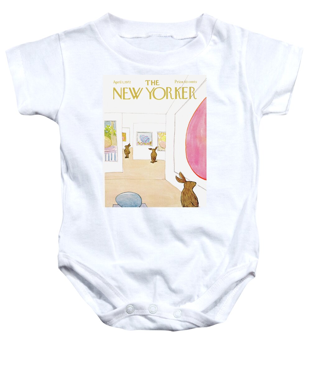 James Stevenson Baby Onesie featuring the painting New Yorker April 1st, 1972 by James Stevenson