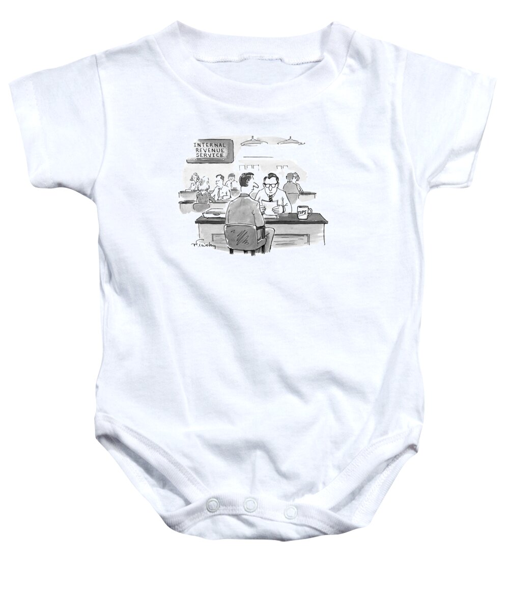 Government Baby Onesie featuring the drawing New Yorker April 7th, 1997 by Mike Twohy