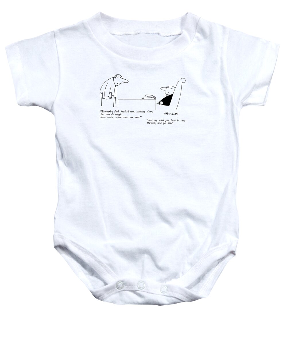 Literature Baby Onesie featuring the drawing New Yorker August 4th, 1986 by Charles Barsotti
