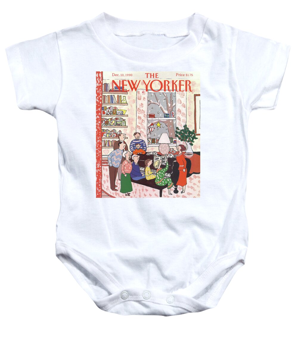 Entertainment Baby Onesie featuring the painting New Yorker December 10th, 1990 by Devera Ehrenberg