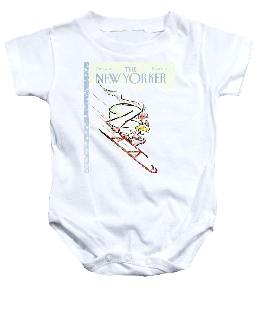 Age Baby Onesie featuring the painting New Yorker December 30th, 1991 by Lee Lorenz