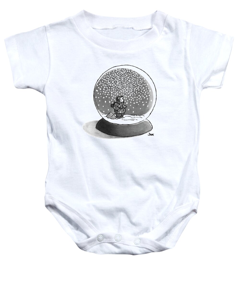 Philosophy Baby Onesie featuring the drawing New Yorker February 14th, 1977 by John Jonik