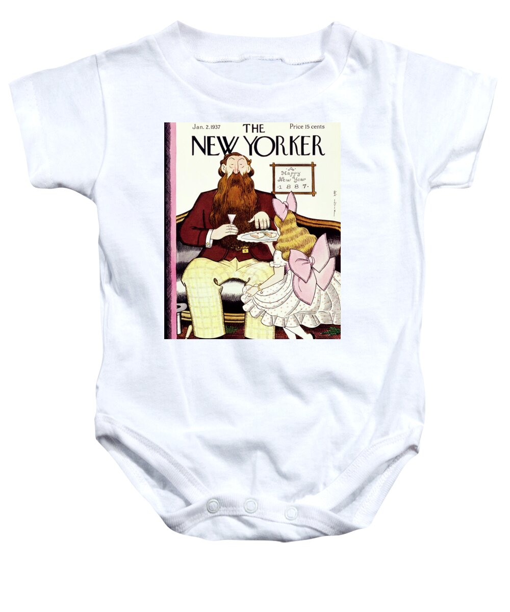 Child Baby Onesie featuring the painting New Yorker January 2 1937 by Rea Irvin