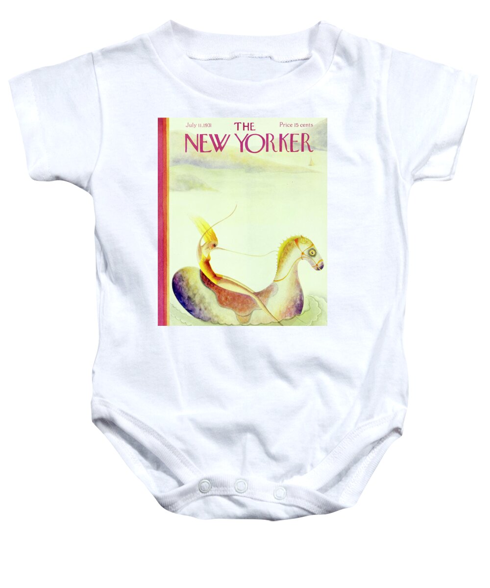 Illustration Baby Onesie featuring the painting New Yorker July 11 1931 by Rose Silver