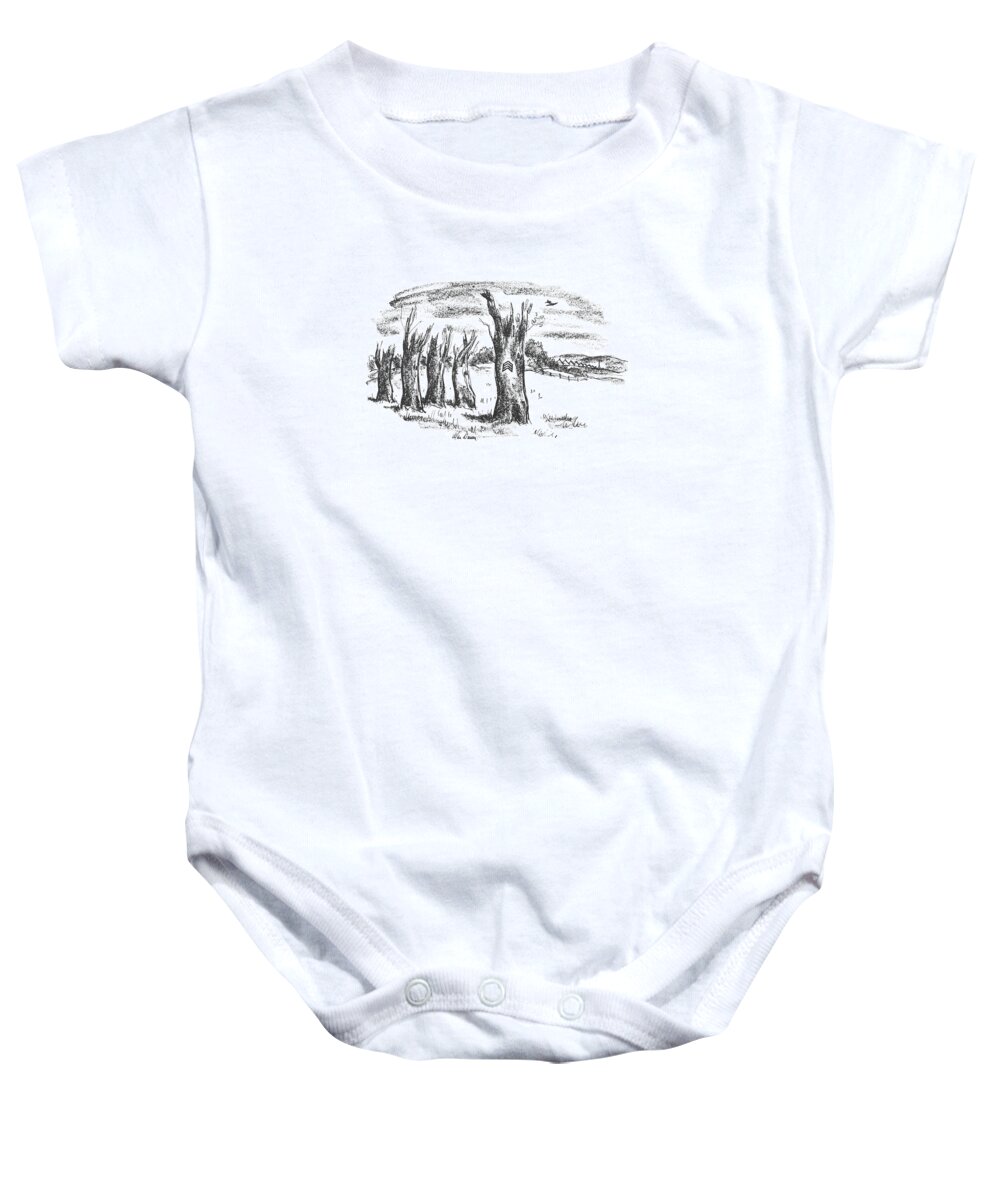 112749 Adu Alan Dunn Baby Onesie featuring the drawing New Yorker July 17th, 1943 by Alan Dunn