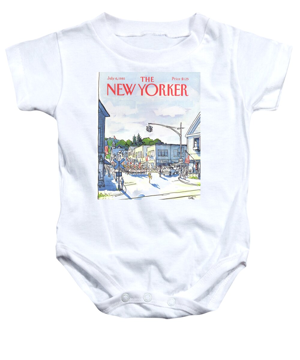 Entertainment Baby Onesie featuring the painting New Yorker July 6th, 1981 by Arthur Getz