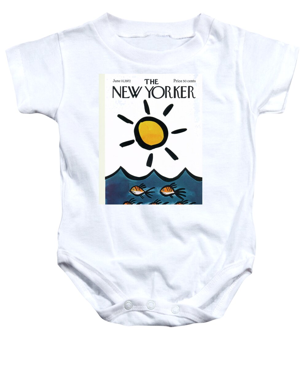 Donald Reilly Baby Onesie featuring the painting New Yorker June 10th, 1972 by Donald Reilly