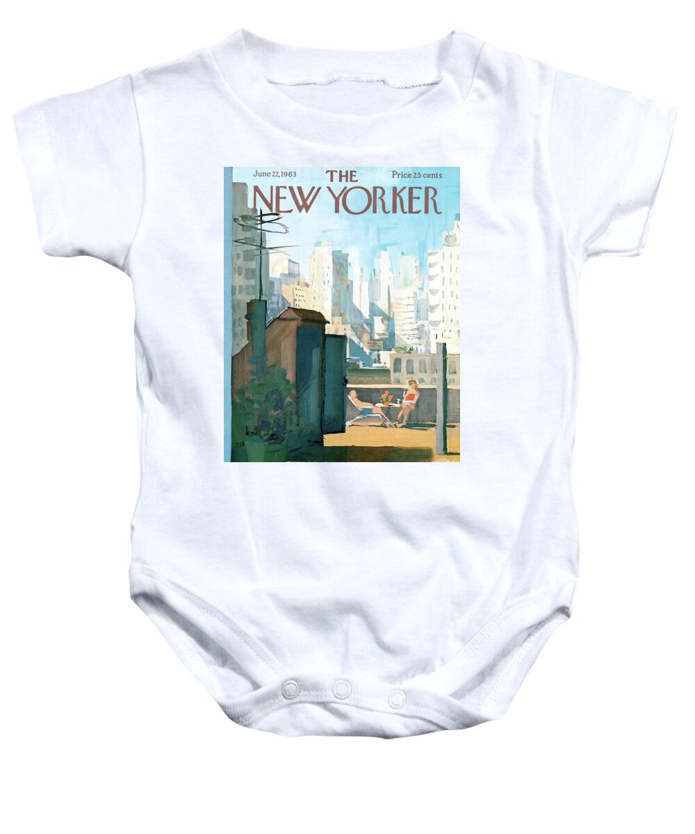  Baby Onesie featuring the painting New Yorker June 22nd, 1963 by Arthur Getz