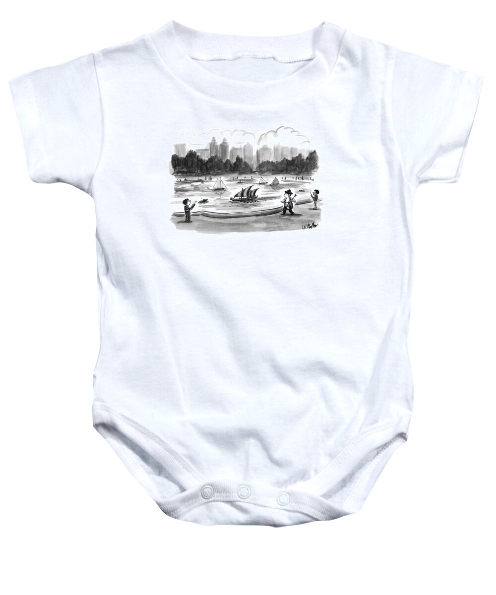 Toys -boats Baby Onesie featuring the drawing New Yorker June 8th, 1998 by Warren Miller