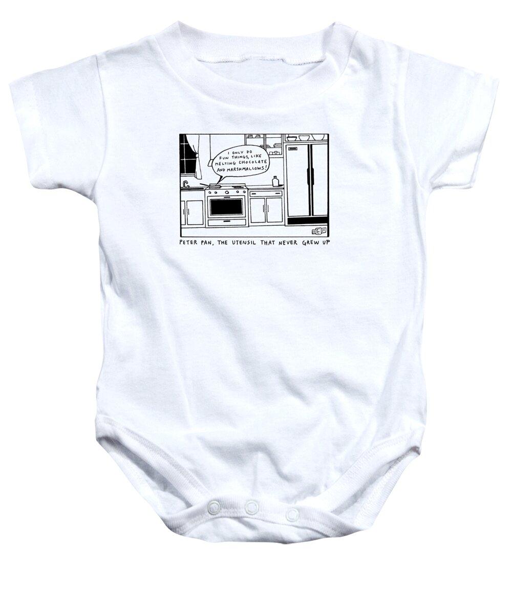 Character Baby Onesie featuring the drawing New Yorker March 16th, 1992 by Bruce Eric Kaplan