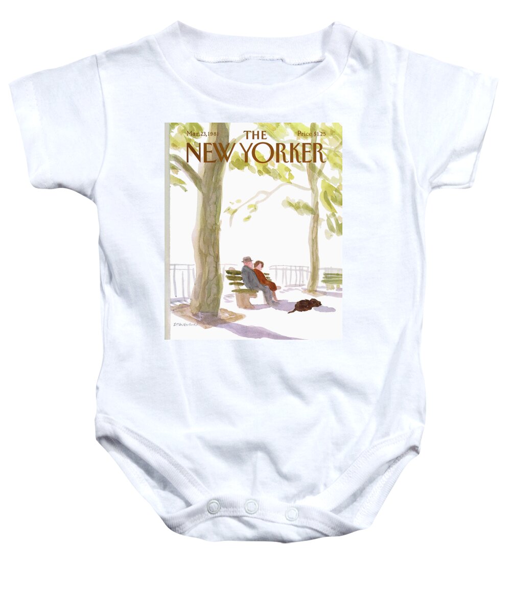 Nature Baby Onesie featuring the painting New Yorker March 23rd, 1981 by James Stevenson