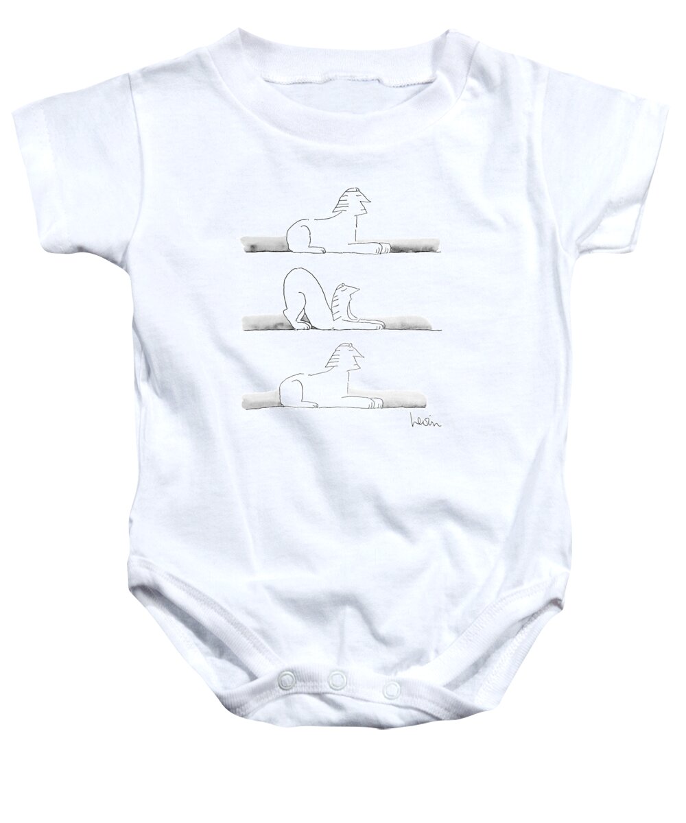 Animals Baby Onesie featuring the drawing New Yorker March 7th, 1977 by Arnie Levin