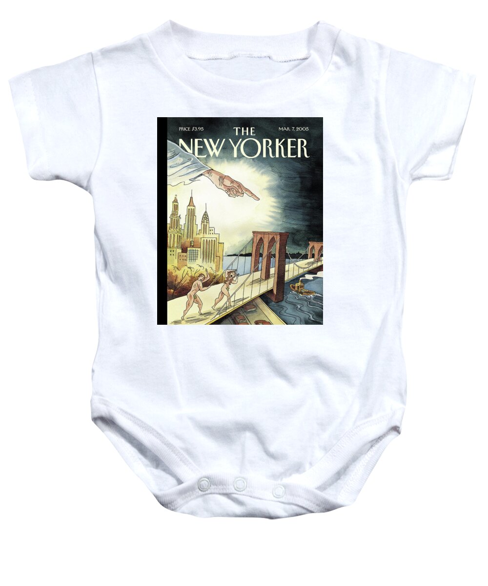 120649 120649  Mha Marcellus Hall Baby Onesie featuring the painting Unaffordable Eden by Marcellus Hall
