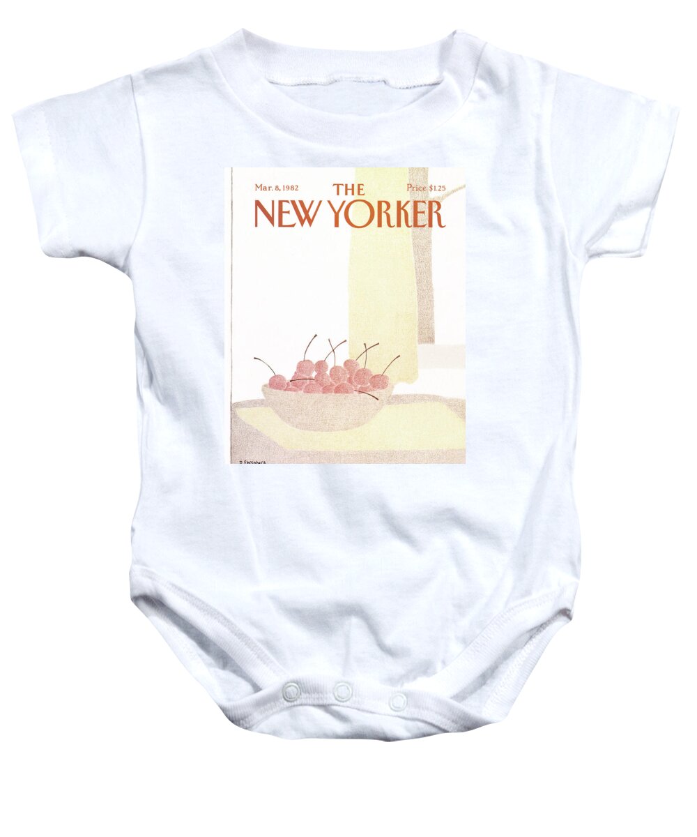 Food Baby Onesie featuring the painting New Yorker March 8th, 1982 by Devera Ehrenberg