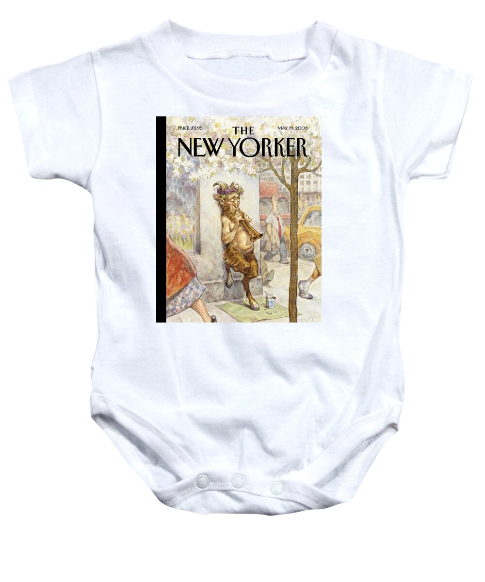 Mythological Baby Onesie featuring the painting Panhandler by Peter de Seve