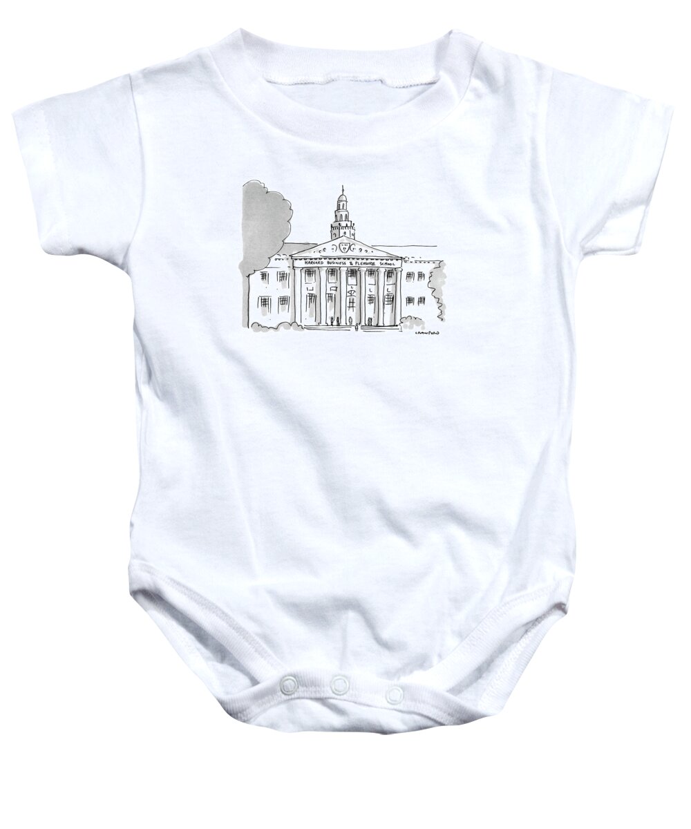 Education Baby Onesie featuring the drawing New Yorker November 16th, 1987 by Michael Crawford
