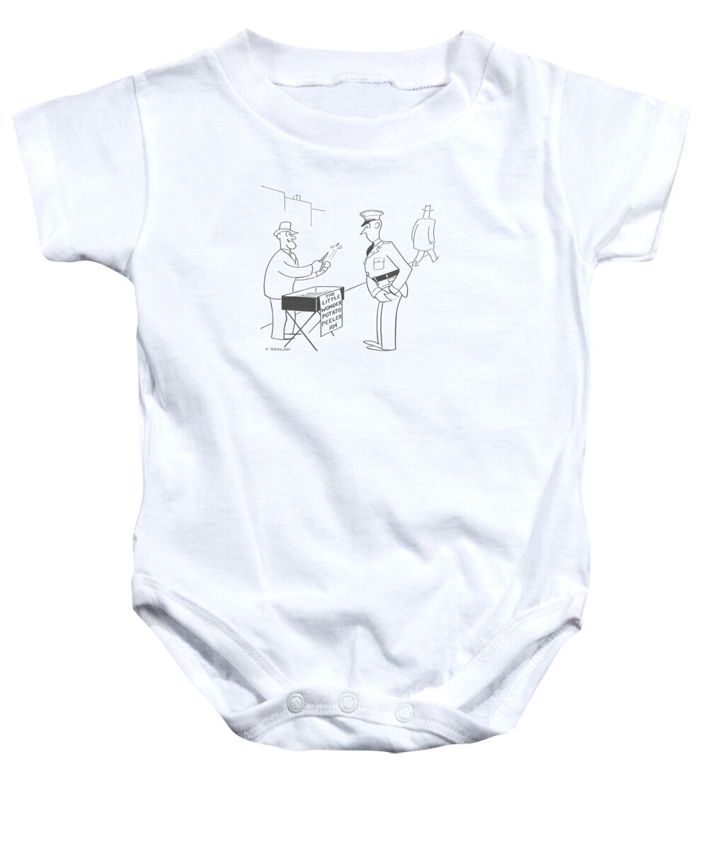 110756 Oso Otto Soglow Baby Onesie featuring the drawing New Yorker November 9th, 1940 by Otto Soglow