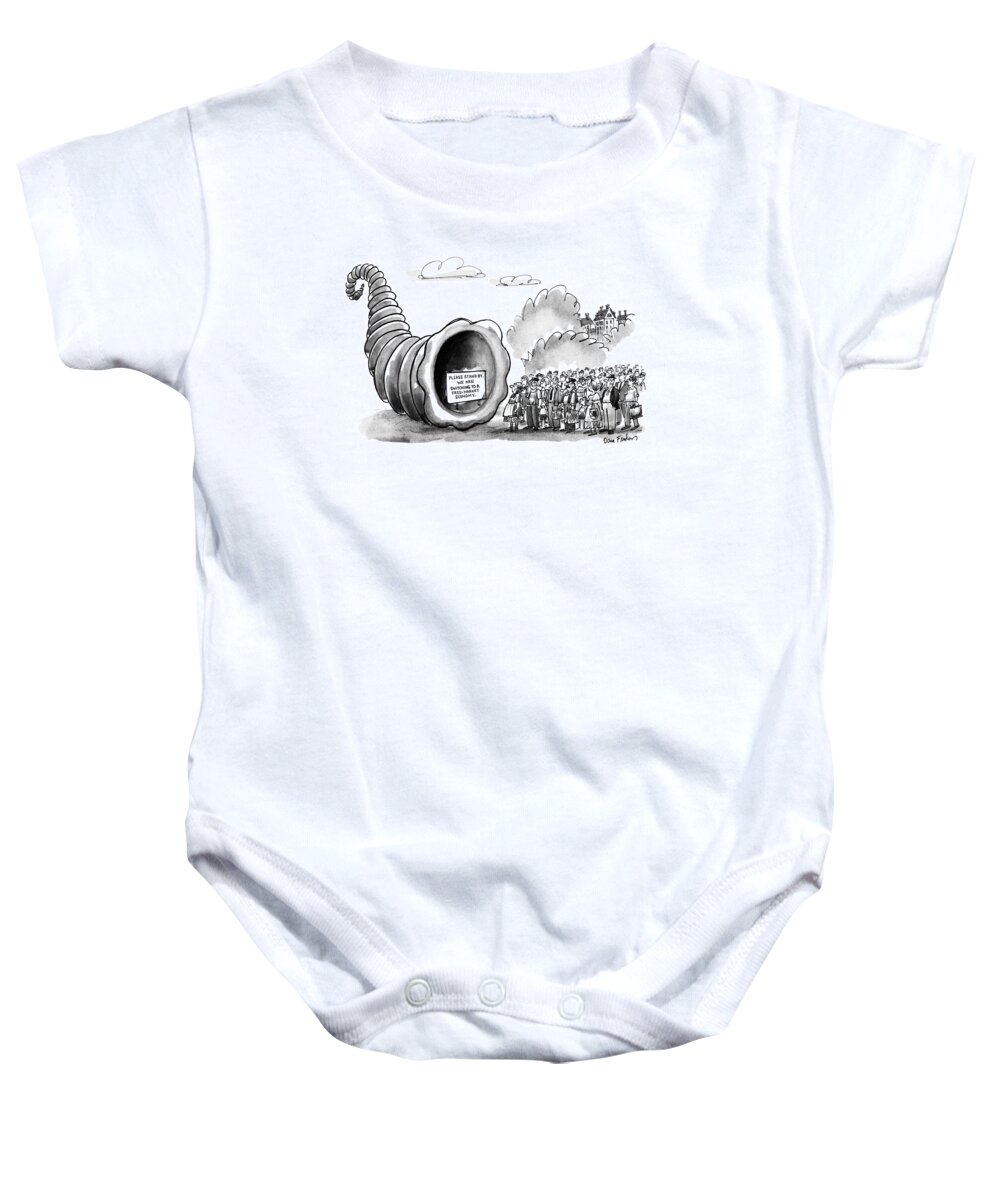 Government Baby Onesie featuring the drawing New Yorker September 3rd, 1990 by Dana Fradon