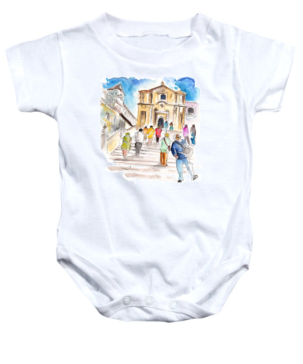 Travel Baby Onesie featuring the painting Noto 05 by Miki De Goodaboom