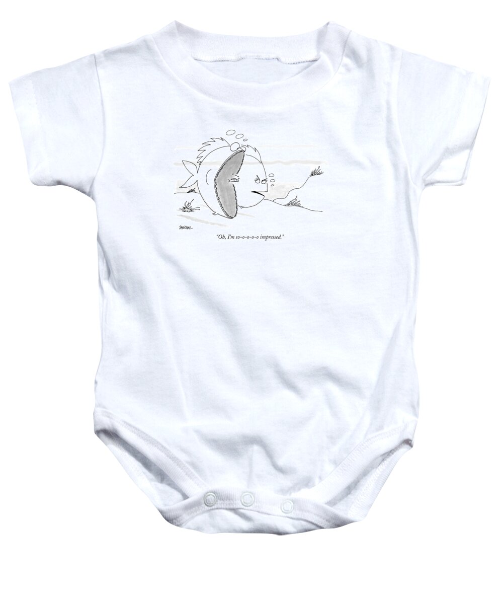 Animals Baby Onesie featuring the drawing Oh, I'm So-o-o-o-o Impressed by Jack Ziegler
