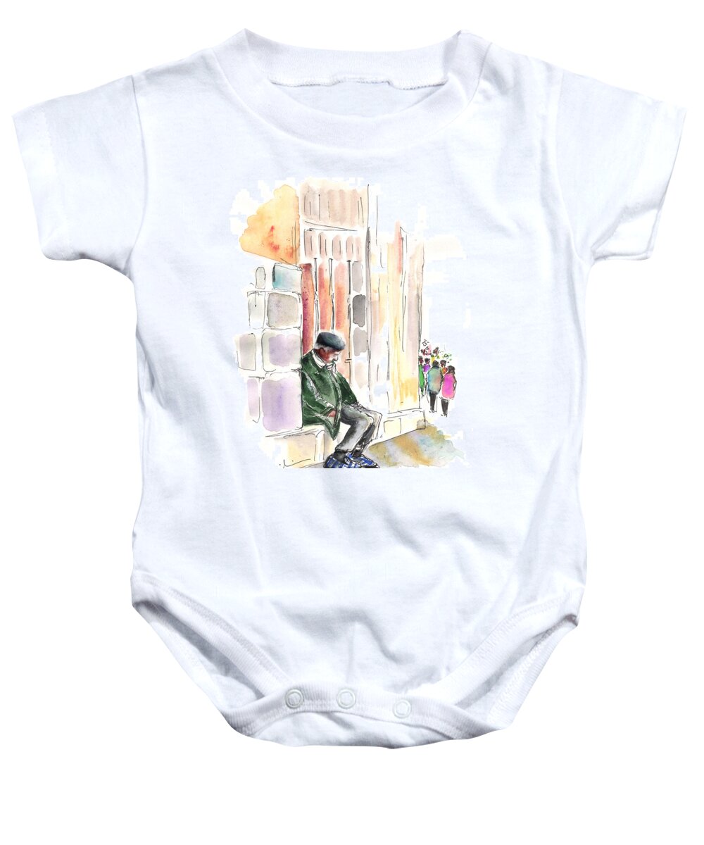 Travel Baby Onesie featuring the painting Old and Lonely in Salamanca by Miki De Goodaboom