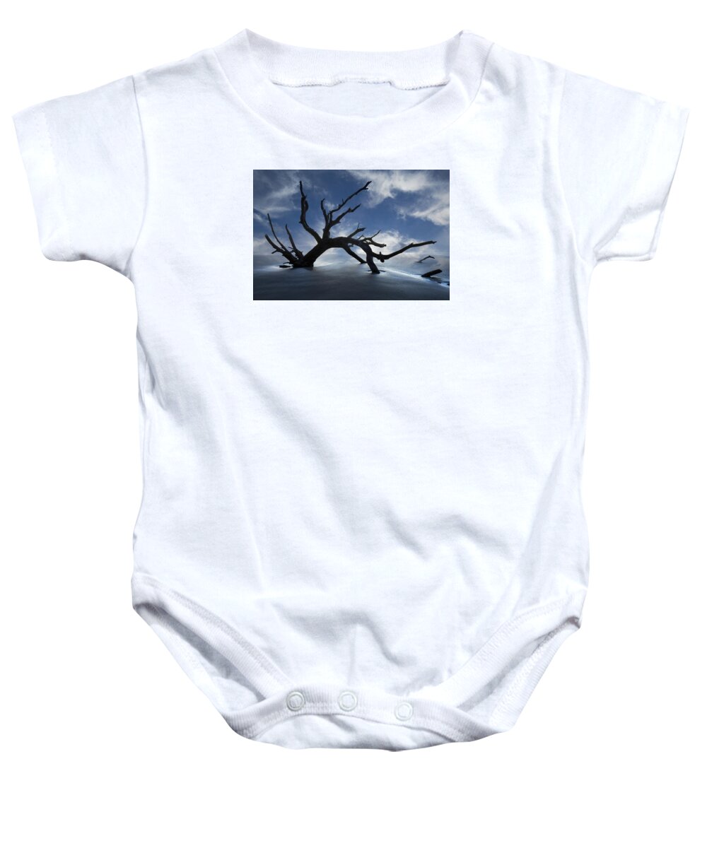 Clouds Baby Onesie featuring the photograph On a MIsty Morning by Debra and Dave Vanderlaan