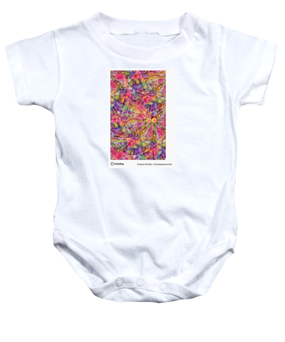 Art Baby Onesie featuring the photograph Organic Brights, A Digital Collage By by Anna Porter