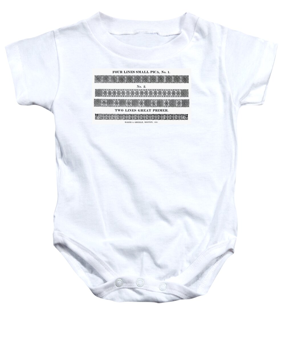 1826 Baby Onesie featuring the painting Ornamental Border, 1826 by Granger